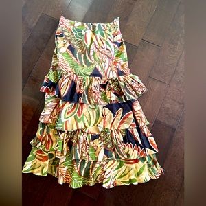 Zara Tiered Tropical Skirt